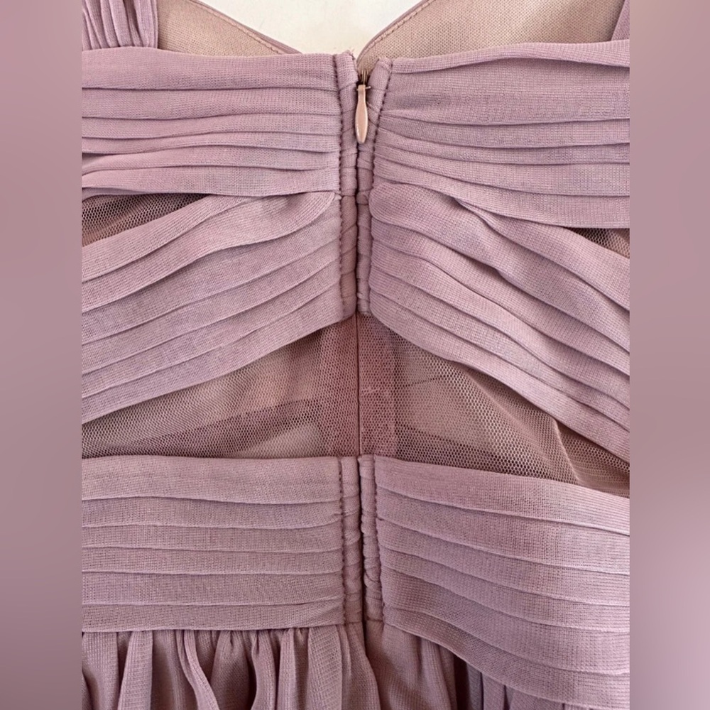EVA USA 3125 Mauve Maxi Gown with Pleating and Mesh Panels size Medium - Picture 11 of 11